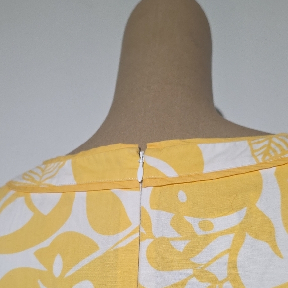 Talbots Yellow White Floral Dress Tropical Vacation Cruise Resortwear Size 8 - Picture 7 of 15
